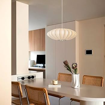 COMSDY 19.7 Inch Silk Light Fixture Pendant, Modern Light